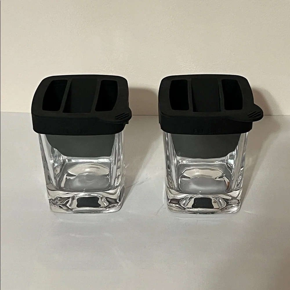 Set of Two Glass Corkcicle Whiskey Wedge, Glass with Silicone Ice Mold. NWOT 🥃